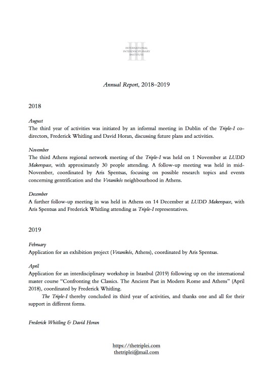 III Annual Report, 2018–2019